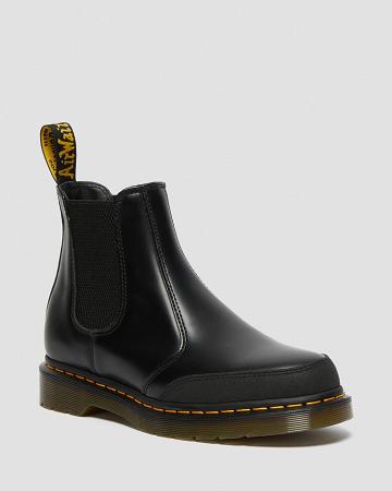 Black Women's Dr Martens 2976 Guard Panel Leather Chelsea Boots | CA 106AHK